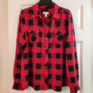 Denim & Co. Buffalo Checked Button Up Shirts